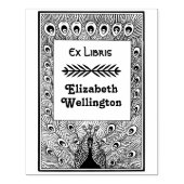 Pfau zeigt Federn #3 Ex Libris Book Gummistempel (Prägung)