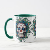 Pfau Zucker Schädel Tasse (Links)