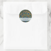 Pfauen-Adresse oder Datum-Label speichern Runder Aufkleber (Tasche)