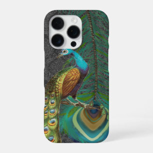 Pfauen-Damaskus & Feder - Sie wählen die Farbe iPhone 16 Pro Hülle
