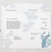 Pfauen-Hochzeitsprogramm-Flyer (Vorne/Hinten)