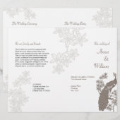 Pfauen-Hochzeitsprogramm-Flyer (Vorne/Hinten)
