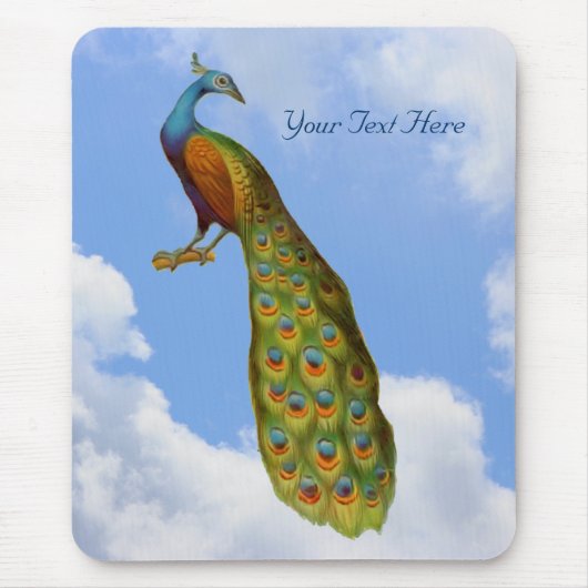 Pfauen-Kunst-Tier-Mauspad Mousepad (Vorne)