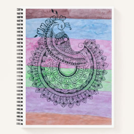 Pfauen-Mandala-Spiralblock Notizblock