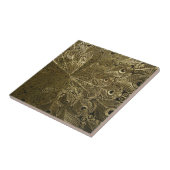 Pfauen-Metalltablett Fliese (Seite)