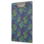 Pfauen-Paisley-Muster Blau Klemmbrett (Links)