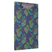 Pfauen-Paisley-Muster Blau Klemmbrett (Rechts)