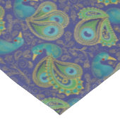 Pfauen-Paisley-Muster Blau Tischdecke (Schrägansicht)