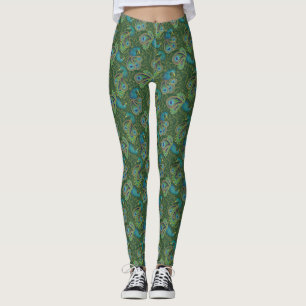 Pfauen-Paisley-Muster Grün Leggings