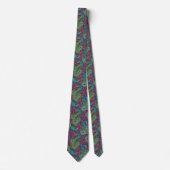 Pfauen-Paisley-Muster Lila Krawatte (Vorderseite)