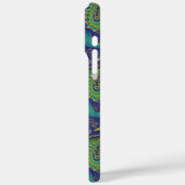 Pfauen-Paisley-Royalblau-Monogramm Case-Mate iPhone Hülle (Rückseite / Links)