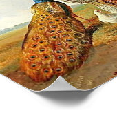 Pfauen und Hühner Poster (Ecke)