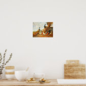 Pfauen und Hühner Poster (Küche)