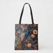 Pfauen-Vogel Vintage-Muster Wald Tasche (Vorderseite)