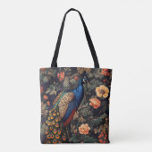 Pfauen-Vogel Vintage-Muster Wald Tasche (Rückseite)