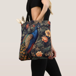 Pfauen-Vogel Vintage-Muster Wald Tasche