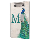Pfauen-Vogelfeder-Monogramm-Initial-Clip-Board Klemmbrett (Links)