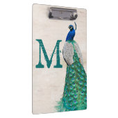 Pfauen-Vogelfeder-Monogramm-Initial-Clip-Board Klemmbrett (Rechts)