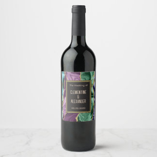 Pfauen-Wasserfarbene Achat-Weinflaschenetiketten Weinetikett