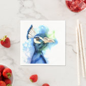 Pfauen Wasserfarbenmalerei Serviette (Beispiel)