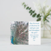 Pfauen Weihnachtspostkarte Feiertagspostkarte (Stehend Vorderseite)