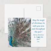 Pfauen Weihnachtspostkarte Feiertagspostkarte (Vorne/Hinten)