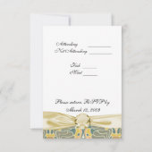 Pfauenart RSVP Karte (Rückseite)