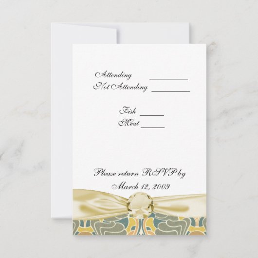 Pfauenart RSVP Karte (Rückseite)