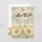 Pfauenart RSVP Karte (Vorne/Hinten)