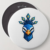 Pfauenaufkleber Button (Vorne & Hinten)