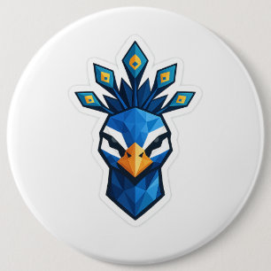 Pfauenaufkleber Button