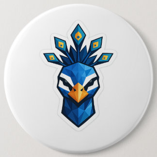 Pfauenaufkleber Button