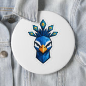 Pfauenaufkleber Button (Beispiel)