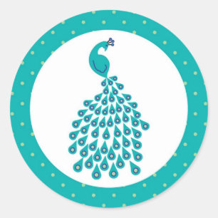 Pfauenaufkleber Runder Aufkleber