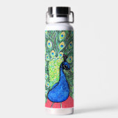 Pfauenausstellung Malerei Trinkflasche (Rückseite)