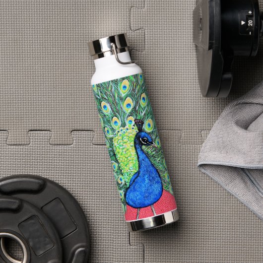 Pfauenausstellung Malerei Trinkflasche (Fitnessstudio (gedreht))