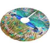 Pfauenbaumrock, Personalisiert oder streichen Polyester Weihnachtsbaumdecke (Schrägansicht)