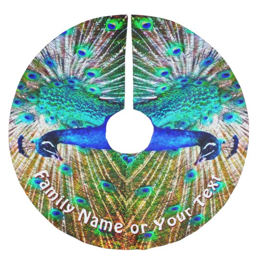 Pfauenbaumrock, Personalisiert oder streichen Polyester Weihnachtsbaumdecke (Vorderseite)