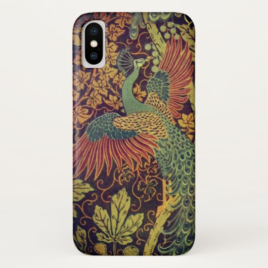 Pfauenblättriger Viktorianischer Jacquardbraun aqu Case-Mate iPhone Hülle (Rückseite)