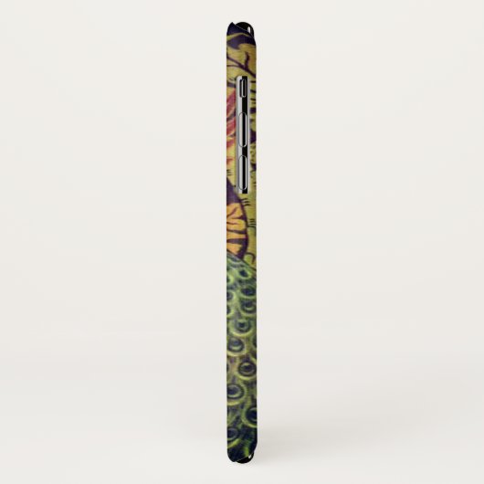 Pfauenblättriger Viktorianischer Jacquardbraun aqu Case-Mate iPhone Hülle (Hinten/Links)