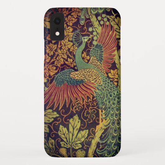 Pfauenblättriger Viktorianischer Jacquardbraun aqu Case-Mate iPhone Hülle (Rückseite)