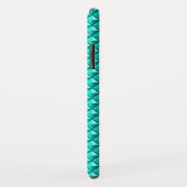 Pfauenblau, Emaille-Aussehen, gestopftes Gitter Case-Mate iPhone Hülle (Hinten/Rechts)