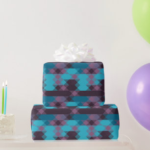 Pfauenblau, Lila, Topasblau und Donner Geschenkpapier