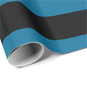 Pfauenblau Schwarz XL Streifen Muster V Geschenkpapier (Rolleneckpunkt)