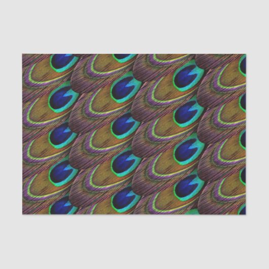 Pfauenblau und lila Federn Seidenpapier (Vorderseite)