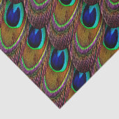 Pfauenblau und lila Federn Seidenpapier (Ausschnitt)