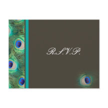 Pfauenblaue Hochzeitkarte