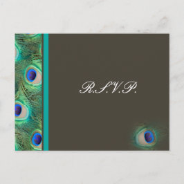 Pfauenblaue Hochzeitkarte Einladungspostkarte