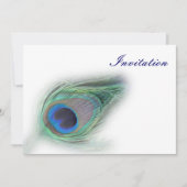 Pfauenblauer Hochzeitsempfang Einladung (Vorderseite)