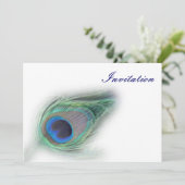 Pfauenblauer Hochzeitsempfang Einladung (Stehend Vorderseite)